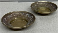 (2) Brass dishes