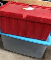 Storage Containers Red 22” x 15” x 10” H, Lidded