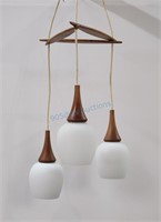 Walnut Glass Triangle Hanging Pendant Light