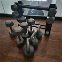 Assorted Dumbells w/ Stand