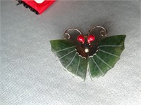 1.5" Green Jade Looking Butterfly Pin