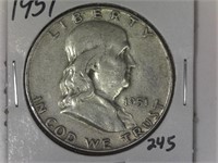 1951 Franklin Half Dollar