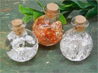 SILVER AND COPPER FLAKES IN BOTTLES ROCK STONE LAP