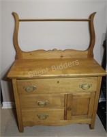 Pine Wash Stand with Brass Hardware