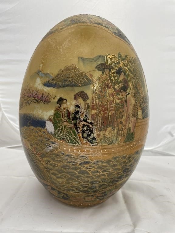 Asian Painted Egg 13"H