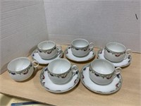 Set of Eatonia Czechoslovakia Teacups and Saucers