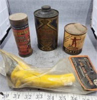 Assorted vintage liquids, NOS oil opener