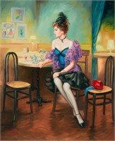 Taras Sidan- Original Giclee on Canvas "Dinner"