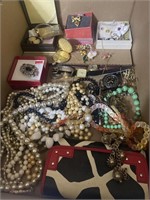 Box lot of miscellaneous jewelry and more