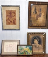 Art Work By Joan Butler & Framed Pictures