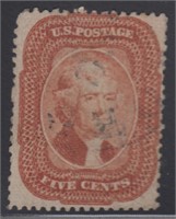 US Stamps #27 Used,small perf tear, great color CV