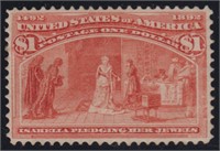 US Stamps #241 Mint Regummed, well-centered and fr