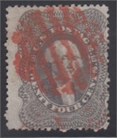 US Stamps #37 Used with red cancel CV $400