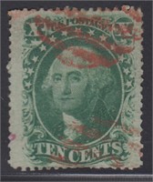 US Stamps #35 Used with short perfs, wide margins