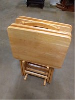 Wooden TV tray set (4)