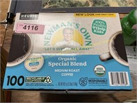 Newman’s Own organic med roast k-cup pods