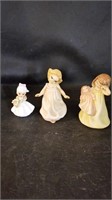 3 Vtg Small Porcelain Little Girl Figurines