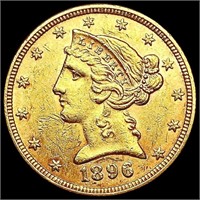1896 $5 Gold Half Eagle UNCIRCULATED