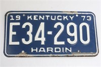 1973 Hardin County Kentucky License Plate