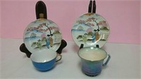 2 Sets Made In Japan Tea Cups & Saucers