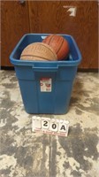 4 Basketballs in Tote