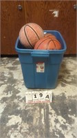 5 Basketballs in Tote