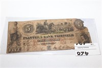 5 DOLLAR CONFEDERATE NOTE