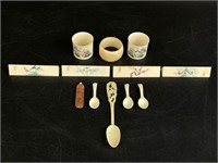 Carved Bone Dining Service Pieces