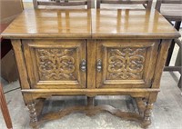 Vintage Wooden Dry Bar with Cabinet