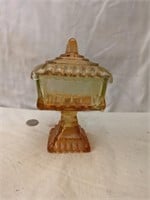 Jeannette Amberina Glass Candy Dish