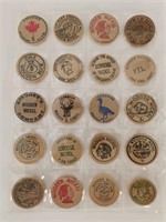 Collection of Wooden Nickels in Plastic Sleeve