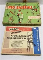 2 Vintage Board Games- Peg Baseball and
