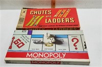 Vintage Games- Monopoly and Chutes and Ladders