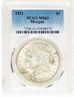 Coin 1921(P) Morgan Silver Dollar-PCGS-MS63