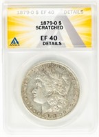 Coin 1879-O Morgan Silver Dollar-ANACS-EF40 Scrtch