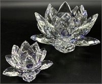 2pc Crystal Lotus Figures