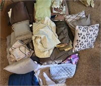 Large Lot of Full Size Bedding & Accent Pillows