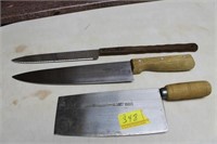CLEAVER, CHEF'S KNIFE AND LONG HANDLED KNIFE