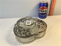 Silver Overlay Candy Dish