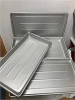 4 meat trays. 12” x24. 2 are 2” deep. 2 about 1”