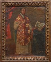 Portrait of Saint Ignacio, Antique Oil