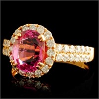 18K Gold Ring: 2.22ct Spinel & 0.76ctw Diamonds