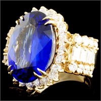 Tanzanite & Diamond Ring: 11.22ct & 2.61ctw