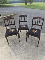 3 ANTIQUE EMBROIDED LEXINGTON NC CHAIR COMPANY