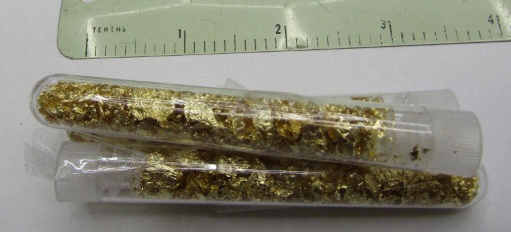 3 Large Vials Of Oregon Gold Foil