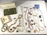 Lot of Assorted Costume Jewelry and Earrings