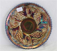Pinecone saucer shaped 6" plate - blue