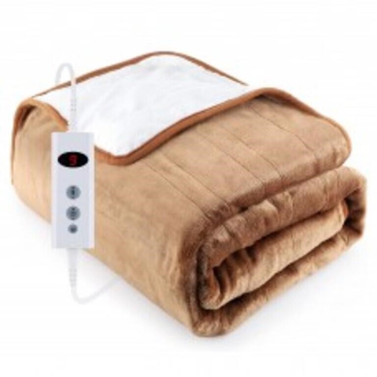 BASEIN Electric Heated Throw Blanket, 153 x 127 cm