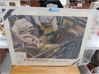 Chris Lacey signed 1996 Reno rodeo poster unframed