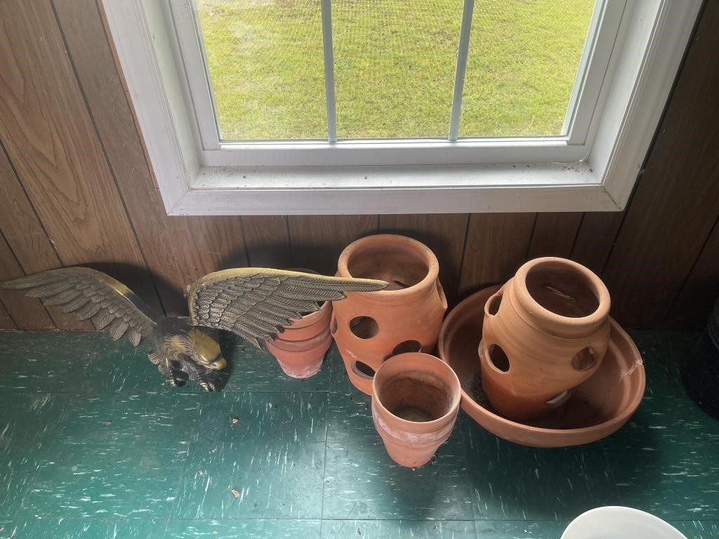 Flower Pot Lot and Eagle